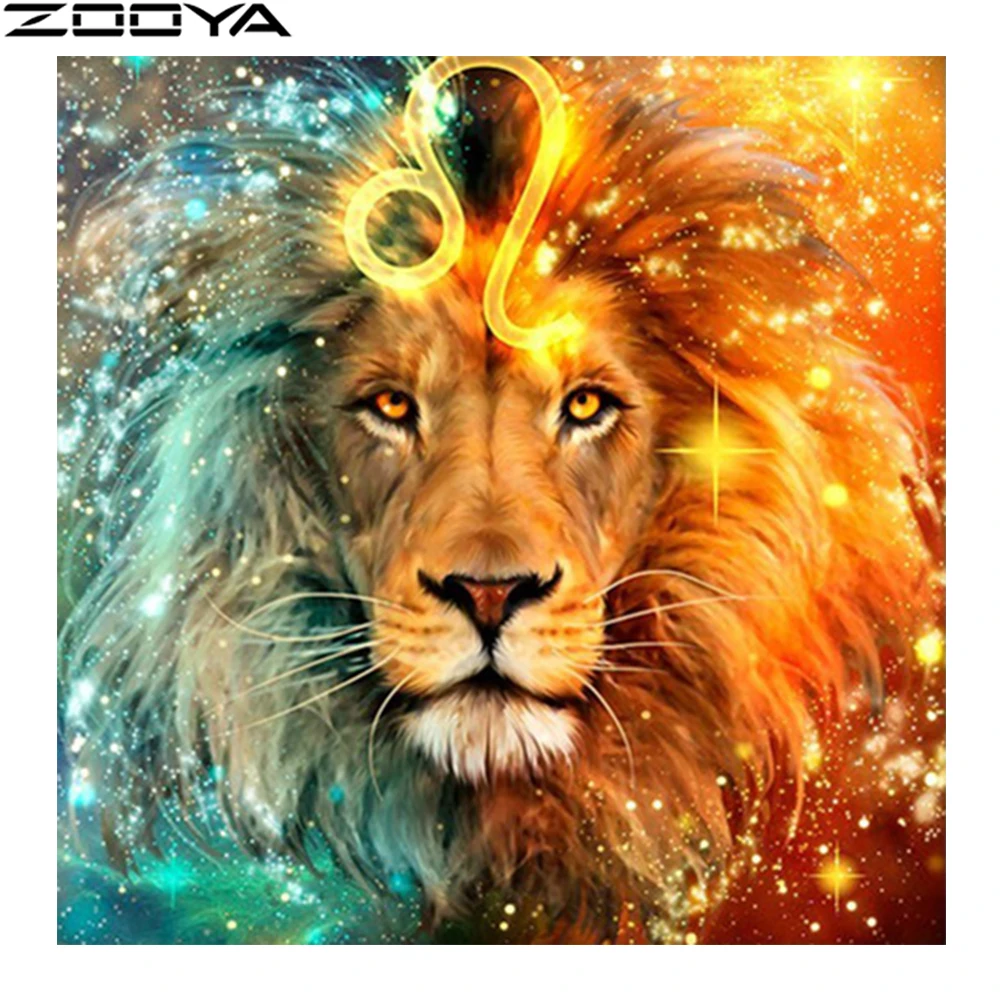 ZW058-6 Zooya полная квадратная Алмазная картина 5D картина Стразы Алмазная Вышивка Полный комплект Лев алмазные мозаичные животные Тигр Zw058 - Цвет: ZW058-6