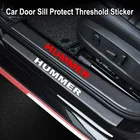 Наклейка на порог двери автомобиля, наклейка на порог для Hummer H2 H3, узор из углеродного волокна, эмблема, наклейка