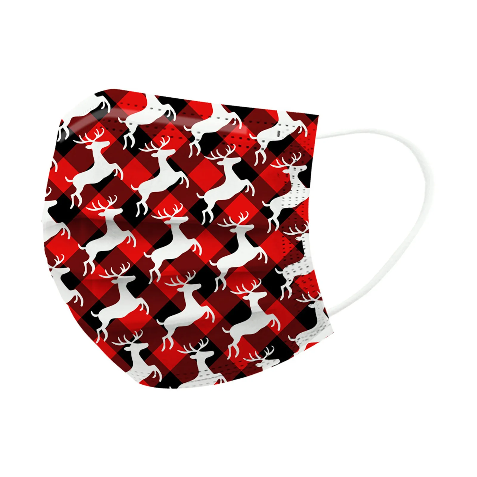 

Mascarillas Unisex Facial Protection 50PC Adult Christmas Printed Mask Disposable Face Mask 3Ply Ear Loop Shield Masque
