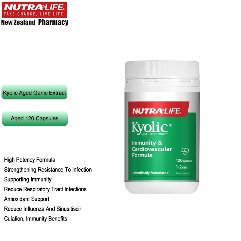 

NutraLife ODOURLESS Kyolic Aged Garlic Extract 120 Vege Caps Heart Health Supplement Immunity Blood Pressure Cholesterol Level