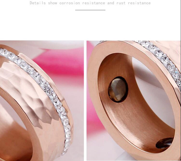 

New magnet Titanium Steel Finger Rings Beauty Fashion Accessories Rose Gold Couple Ring High Quality Fashion Jewelry Lover Gifts