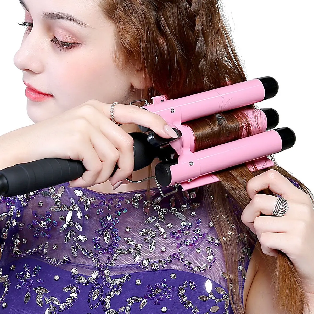 

Professional Hair Tools Curling Iron Ceramic Triple Barrel Hair Styler Hair Waver Styling Tools Hair Curlers Electric Curling