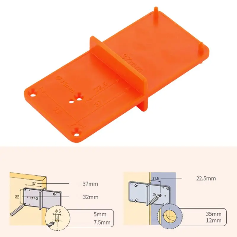 

35mm 40mm Hinge Hole Drilling Guide Locator Hole Opener template Door Cabinets DIY Tool For Woodworking tool