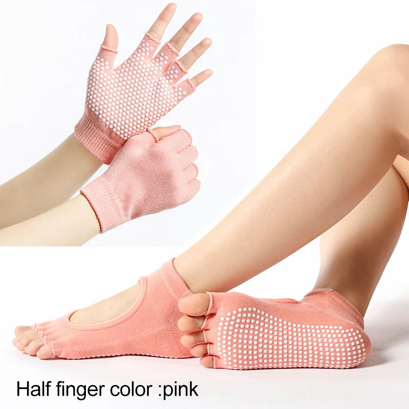 

Hot Sports Fitness Yoga Socks and Gloves Set Five-toe Anti-skid Breathable Glove Socks Set