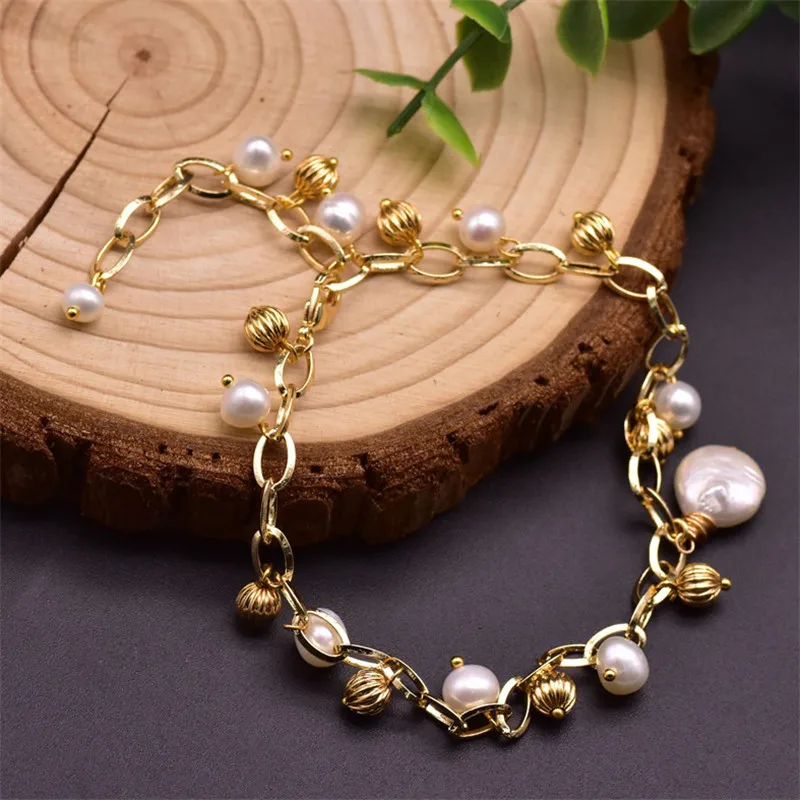 

Baroque Natural Freshwater Pearls Bracelets Accesories For Women Bracelets Retro Fine Jewelry Handmade Wedding Party Bracelets