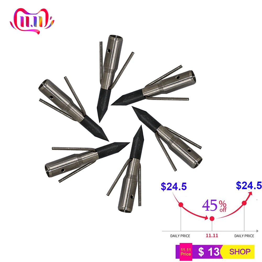 Зазор! 6 шт. наконечники для стрел стрела стрельбы из лука блочного Лука арбалет