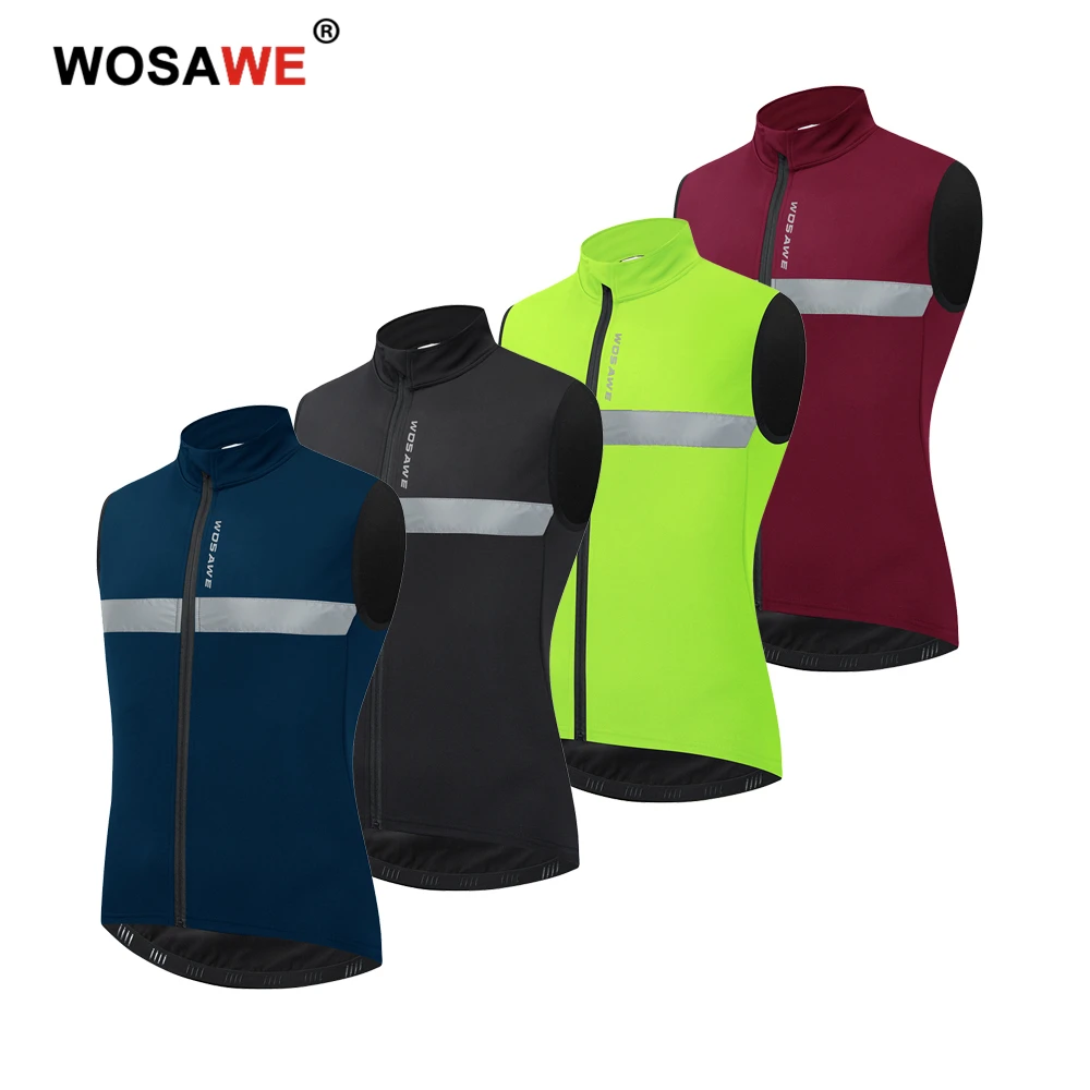 

WOSAWE Winter Motorcycle Jacket Men's Vest for Cycling Hiking Riding Sports Waistcoat Fleece lining Sleeveless Jacket Male Tank