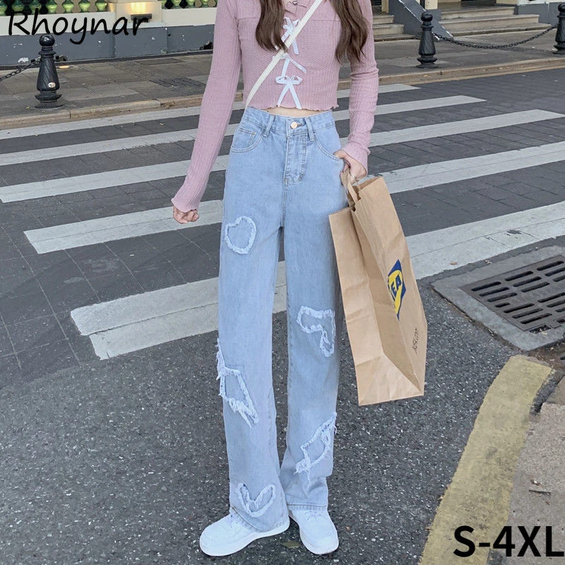 

Джинсы женские винтажные в стиле пэчворк, универсальные брюки из денима с завышенной талией, стильные свободные шикарные брюки в Корейском стиле ретро