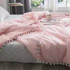 Стеганое одеяло ярко-розового цвета, 1 шт., мягкое постельное белье в пасторальном стиле