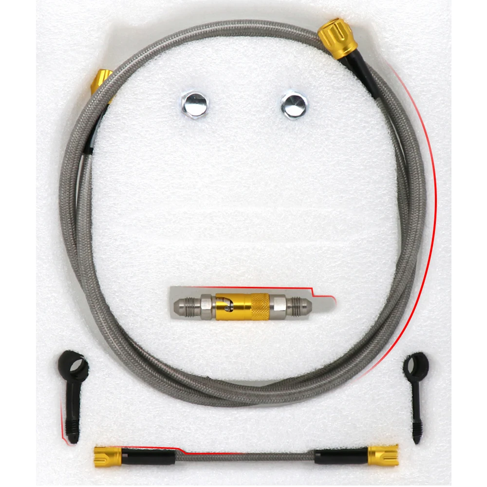 

ZS MOTOS Universal Motorcycle Brake Oil Pipe Hose Line Tube Caliper Quick Remove Cover Connector Cable Brake Hose Kit For Honda