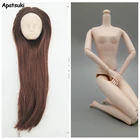 Темно-коричневая длинная голова из волос для шарнирной куклы 11,5 дюйма, голова для куклы 16, аксессуары для куклы 1:6, детская игрушка сделай сам, мягкая искусственная игрушка