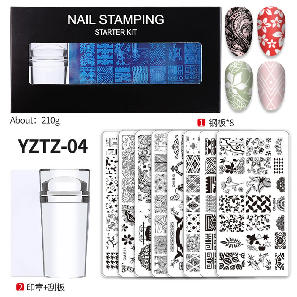 

Nail Hot Stamping Plate Set Flower Lace Stamping Gel Polishing Template Tool Image Printing Stamp Setting Nail Stamping Nail Art