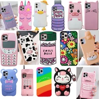 cellphone case for iphone 11 11 pro 11 pro max hot 3d cute cartoon animal soft silicone phone case back cover shockproof shell