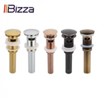 Раковина для ванной комнаты, выдвижной слив, латунь с и без перелива, раковина для раковины, Слив отходов, хромированный Черный Античный Золотой стопор для раковины