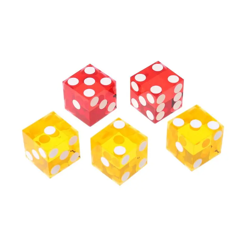 

5pcs High-grade Acrylic Transparent Dice 19mm Straight Corner Casino Dice Gift