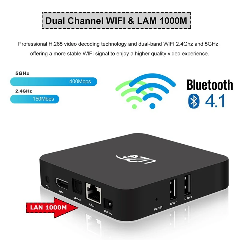 U2C X Turbo ТВ приставка Android 7 1 Octa Core 3g + 16G Wifi 64 бит Smart Tv Box Поддержка Bluetooth 4 K 3D H.265