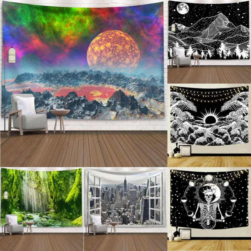 Медитация психоделический гобелен индийский Настенный декор Boho красочный