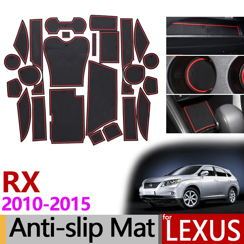 Анти-скольжения ворота Слот коврик резиновая подставка для Lexus RX RX270 RX350 RX450h 2010 2012 2013 270 350 450h аксессуары Стикеры