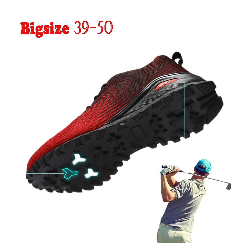 

Новая мужская обувь для гольфа, большие размеры 39-50, дышащая Спортивная обувь для гольфа, Нескользящие удобные кроссовки для гольфа, мужские...