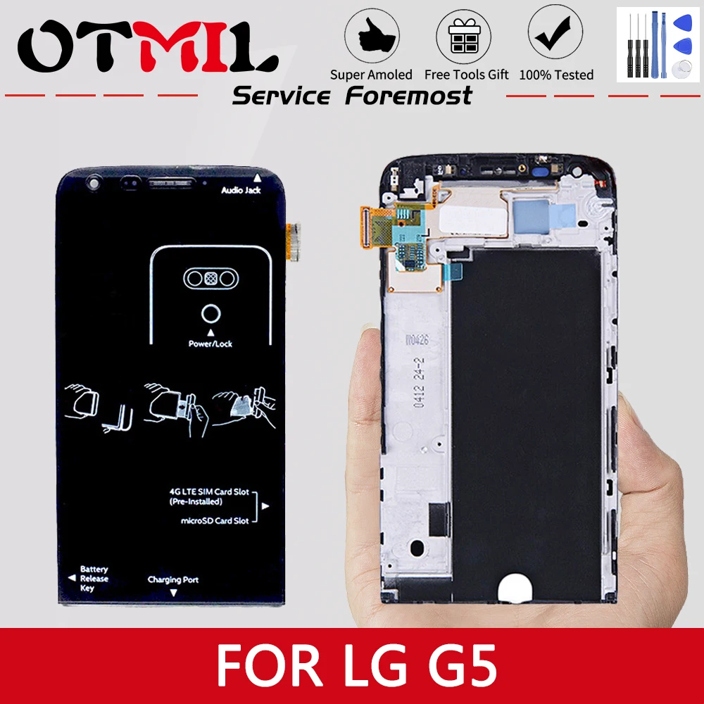 OTMIL AMOLED 5 3 &quotЖК дисплей для LG G5 ЖК Дисплей кодирующий преобразователь сенсорного