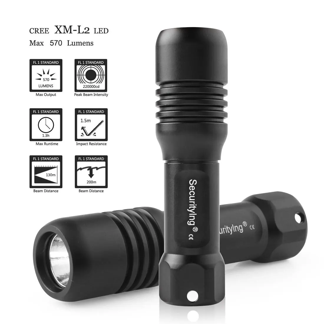 

Фонарик для дайвинга SecurityIng, 570Lm, 150 м, XM-L2(U4), светодиодный подводный фонарик с кронштейном, вращающимся на 360 градусов