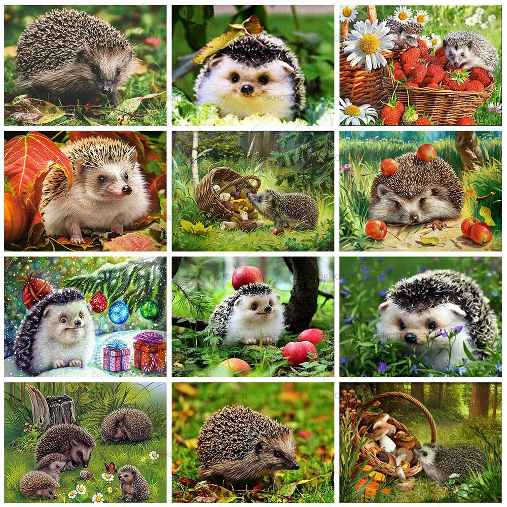 

Cartoon Animals Diamond Embroidery Cross Stitch Kit Mosaic Art Home Decor 5D Diamond Painting Hedgehog Rhinestone Pictures