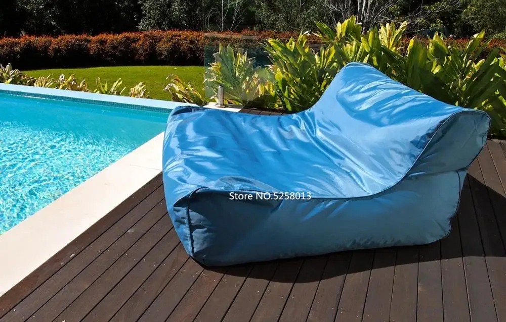 Синий садовый стул для бассейна плавающий на открытом воздухе мешок бобов диван