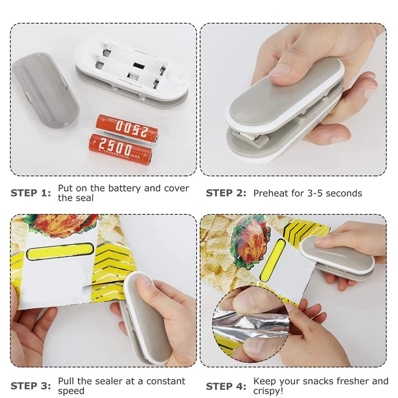 

Mini Bag Sealer, 2 in 1 Portable Sealer and Cutter, Bag Sealer Heat Sealer, Vacuum Sealers for Plastic Bags,Food Storage