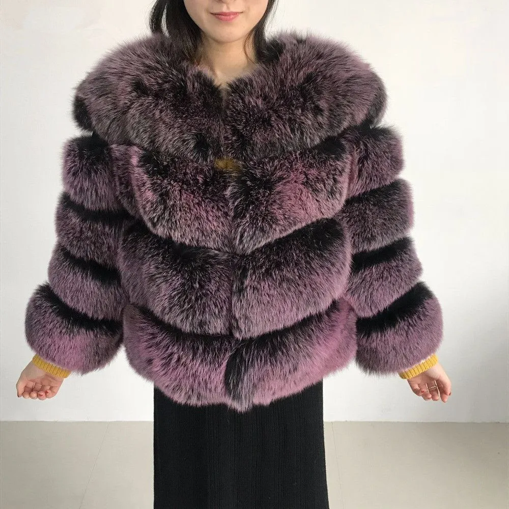 QIUCHEN PJ8085-1, новинка, шуба из натурального лисьего меха, съемные рукава, пальто, натуральный лисий жилет, высокое качество, женская зимняя укороченная куртка