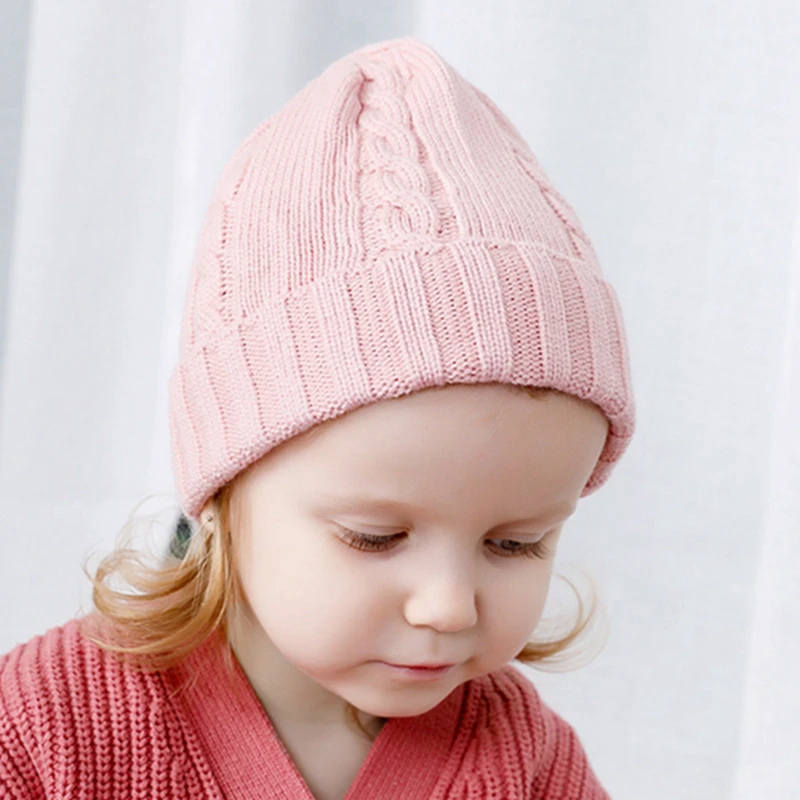 Шапка-ушанка для девочек шерстяная вязаная эластичная однотонная | Детская