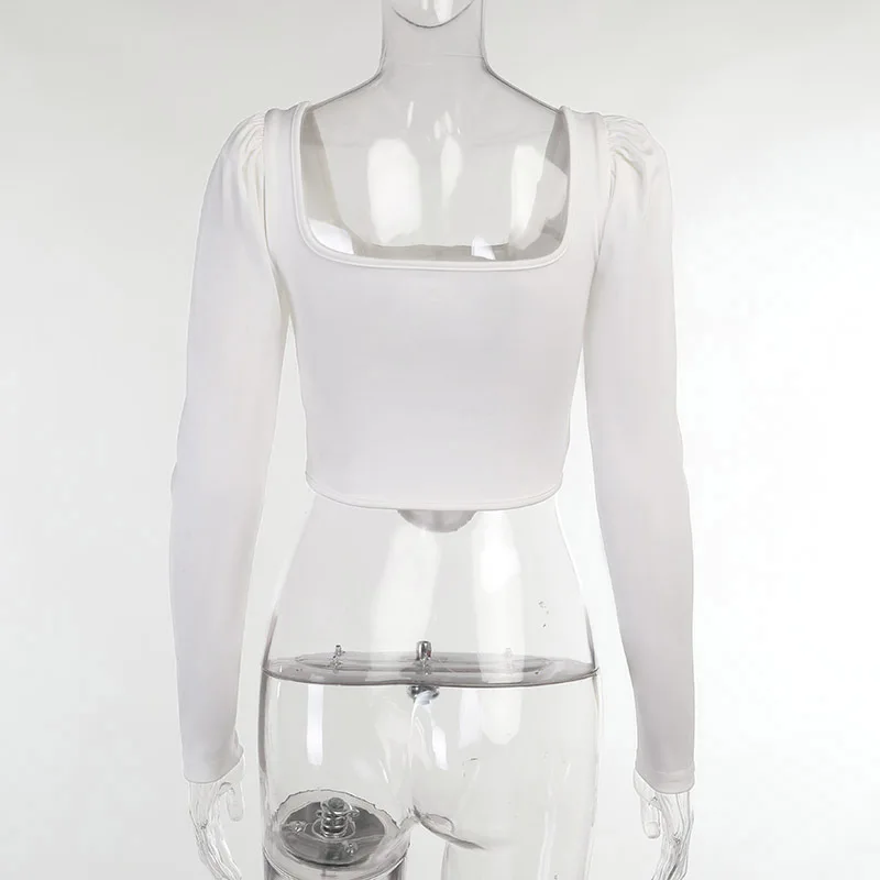 Новинка 2021 белый осенне-зимний корсет укороченный топ женское Бюстье-труба