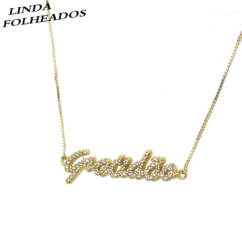 Модное ожерелье нового дизайна из золотой и меди с белым кубическим цирконием