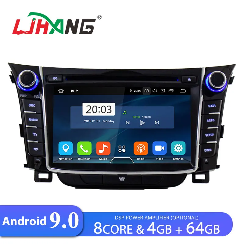 LJHANG dvd-плеер для автомобиля Android 9,0 для HYUNDAI i30 Elantra GT 2012- gps Navi wifi Мультимедиа Стерео 2Din Автомагнитола ips 8 ядерный