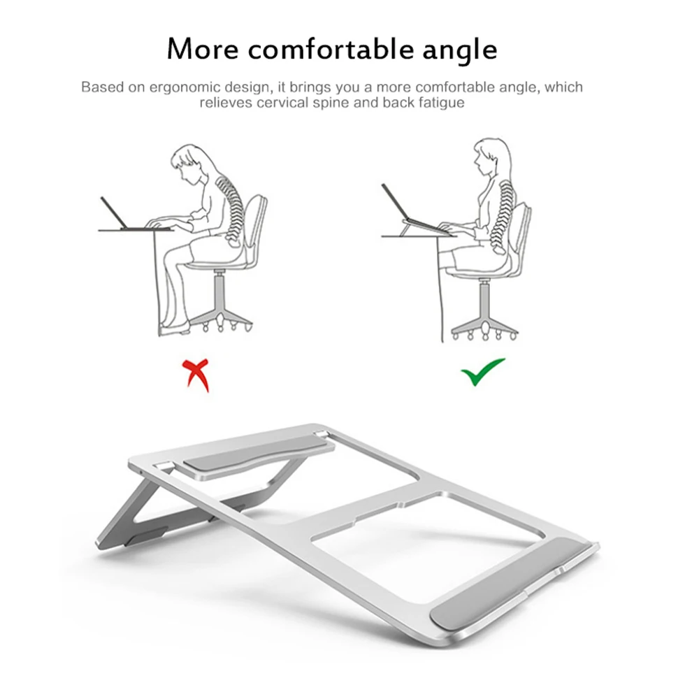 

Laptop Bracket Stand Aluminum Alloy Portable Folding Riser Laptop Cooling Bracket Holder for Macbook Notebook Tablet