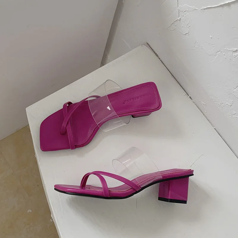 

Fashion Summer Women Slides Outdoor Casual Women Slippers Low Square Heel Sandal Ladies Slides Dress Shoes Pumps Female Mules