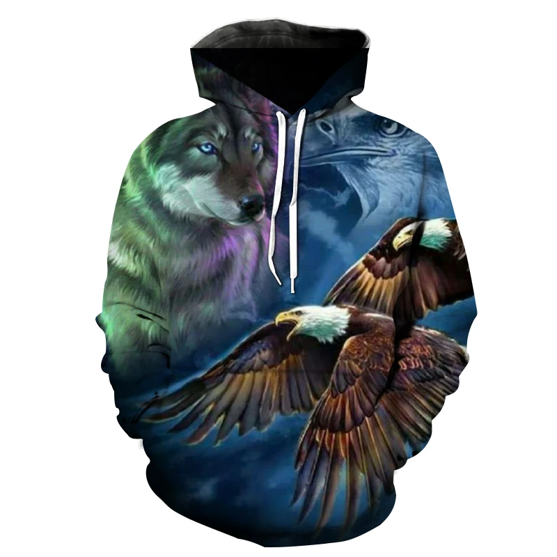 

Fashion Men's Bear Animal 3D Printed Hooded Hoodie Men/Women Shinning Wolf Design Sweatshirt 3D Harajuku Hoodie