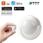 Смарт-датчик движения с пассивным инфракрасным датчиком, Wi-Fi датчик человеческого тела, система сигнализации, пульт дистанционного управления, совместим с IFTTT Tuya Smart Life