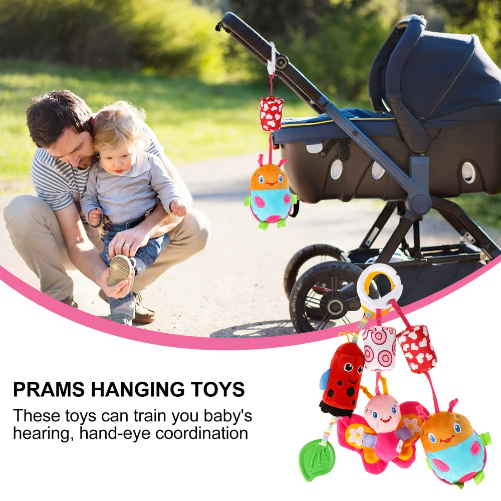 

3Pcs Pram Stroller Toys Cartoon Plush Hanging Pendants for Newborn Baby