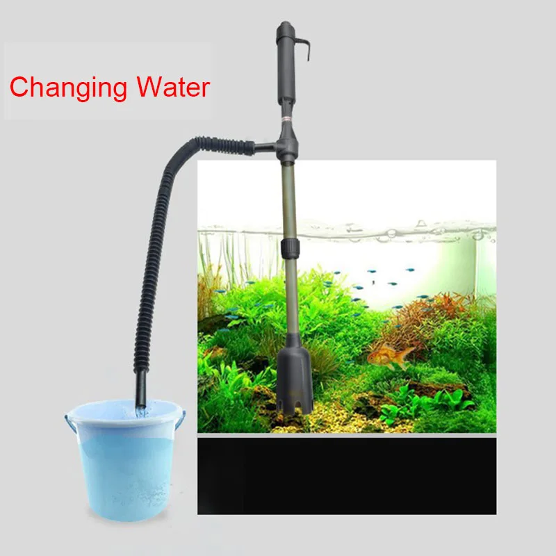 Fish Tank Siphon Water Change Aquarium Cleaning Tools Filter Changer Pump Sand Hose Tube Battery Powered Gravel Cleaner | Дом и сад