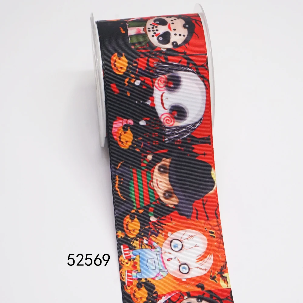 DIY Cartoon Halloween Printed Grosgrain Ribbon For Craft Supplies Sewing Accessories 5 Yards, Planar Resins 10 Pieces. 52569 images - 6