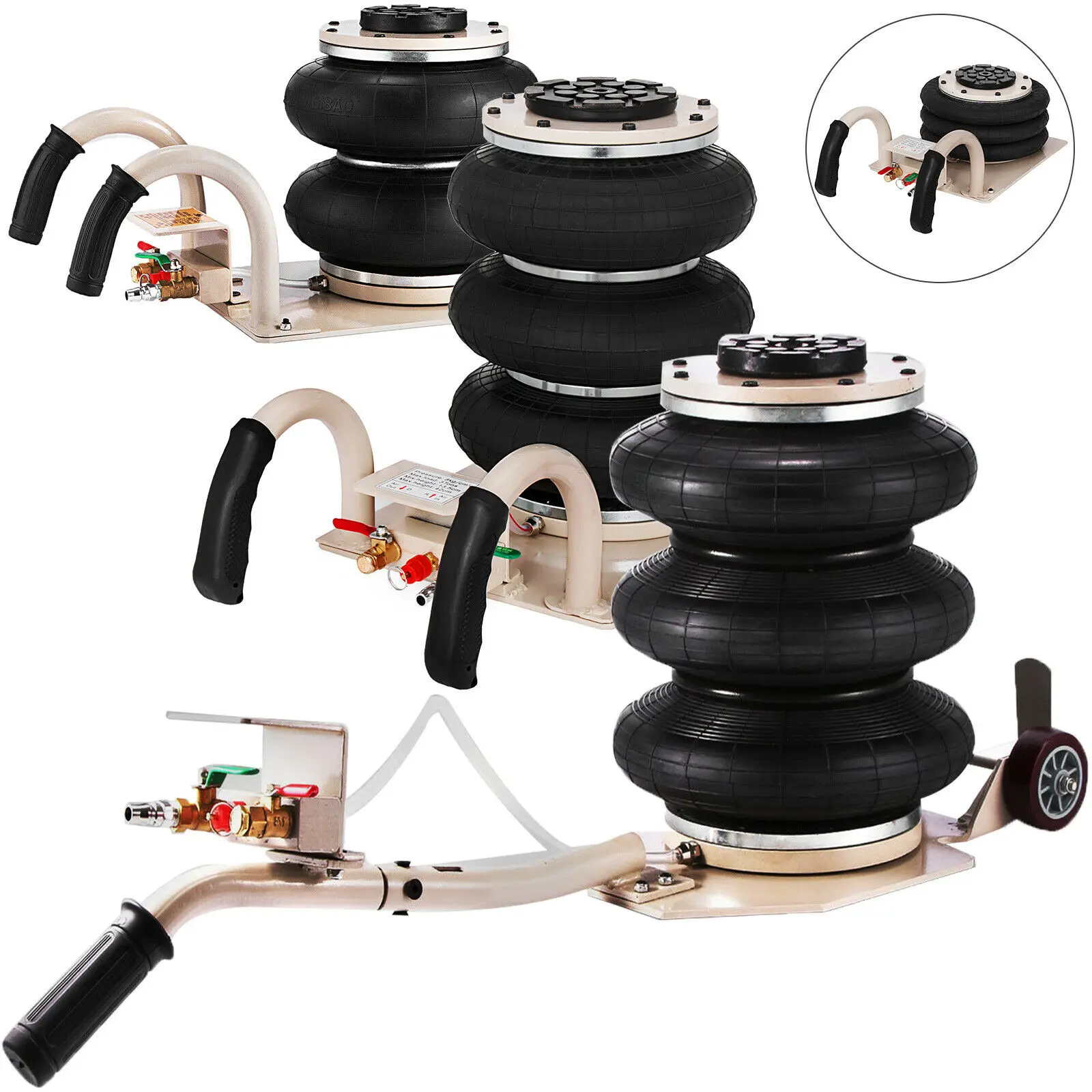 Тройной воздушный домкрат грузоподъемность 3 тонны Высота 18 дюймов