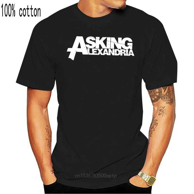 

New 2021 Asking Alexandria Logo Short Sleeve Men's Black T-Shirt Size S To 3XL Sleeves Boy Cotton Men T Shirt Top Tee Plus Size