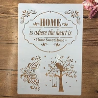 a4 29cm house home sweet tree diy layering stencils wall painting scrapbook coloring embossing album decorative template