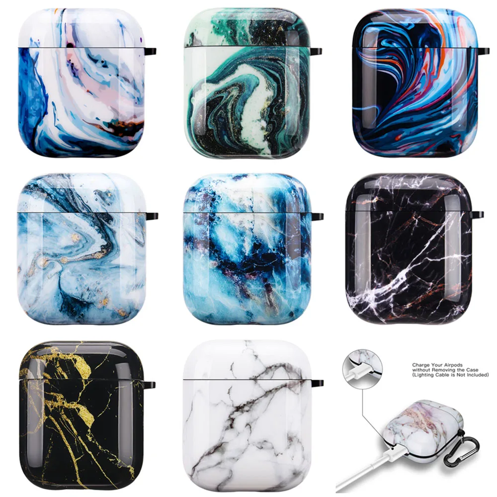 

Earphone Case For AirPods Pro 2 1 3 Cases Colorful Marble Cute Soft TPU Bluetooth Wireless Headset Charging Bag Box Cover Fundas