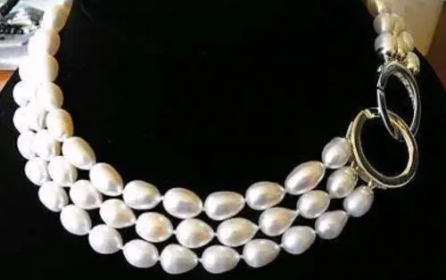 

Jewelr 005258 TRIPLE STRANDS GENUINE AKOYA WHITE PEARL NECKLACE