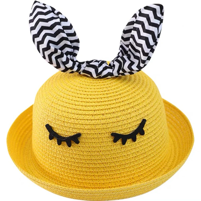 

Children's fisherman hat girls straw hat summer thin section breathable sunshade summer hat girl cute fresh sunscreen beach