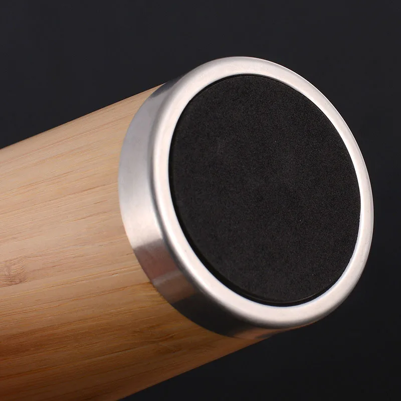 450 мл креативная бутылка для воды бамбуковый дизайн из нержавеющей стали шейкер