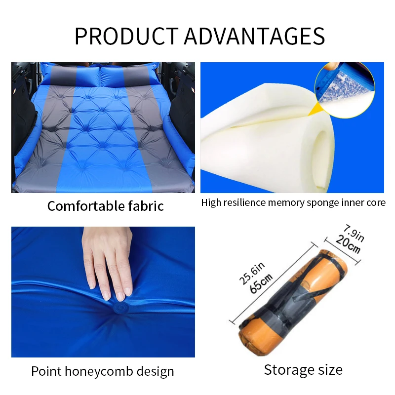 

SUV Automatic Inflatable Multifunctional Car Travel Bed With Wings For Camping Picnic Sleeping Pad Car Air Mattress Back Seats