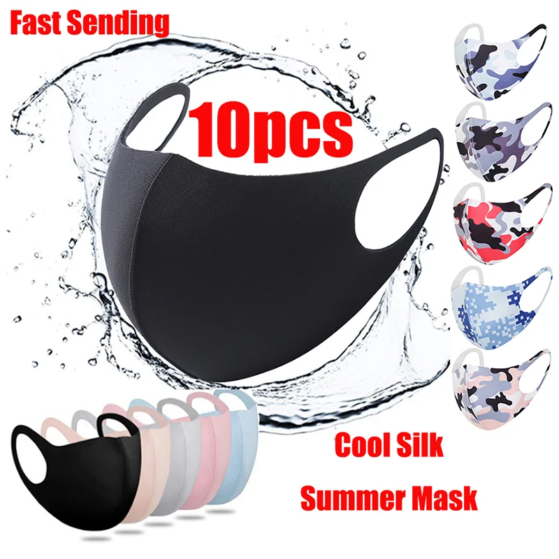

10 Pcs Black Mouth Mask Reusable Dust Mask Washable Mascarillas Face Shield Masque Foggy Haze Fabric Mask Mundschutz Unisex