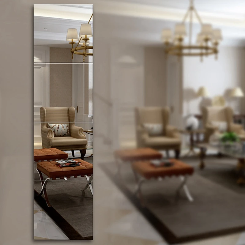 

4Pcs 30X30 Dressing Mirror Pasted on Wall Spliced Household for Student Dormitory Living Room Bedroom Full-Body Mirrors